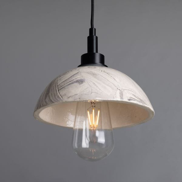 20cm Kingii Marbled Ceramic Dome Bathroom Pendant Light Ceramic Bathroom Pendant Lights Great Lighting UK Ltd